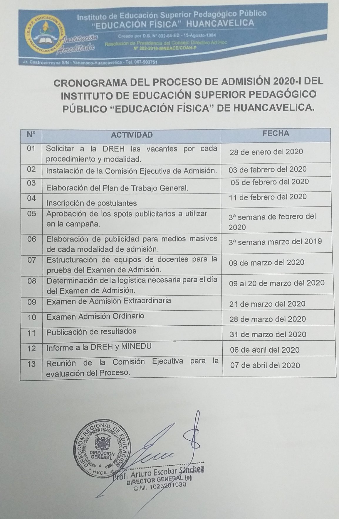 Proceso de Admisión